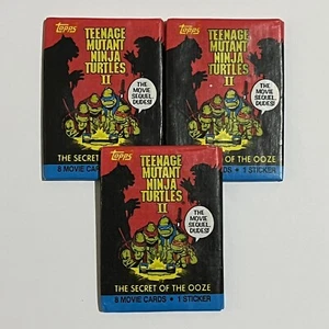 1991 Topps Teenage Mutant ninja turtles 2 Factory Sealed Trading Card Pack x3 - Picture 1 of 2