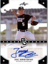 ZAC KRISTOFAK 2015 Leaf *PERFECT GAME*  Baseball Certified AUTOGRAPH RC