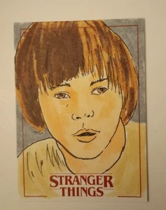 Will Stranger Things 1 Artist Proof Sketch Card Jeff MEUTH Topps Rare 1 Of 1 - Picture 1 of 2
