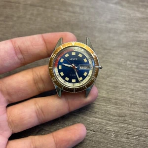 Vintage Arnex 17 Jewels Men’s Diver Watch Parts Or Repair  - Picture 1 of 19