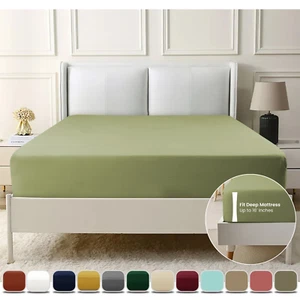 Hotel Luxury Single Fitted Sheet Only Extra Soft Wrinkle Free Fitted Bed Sheets - Picture 1 of 99