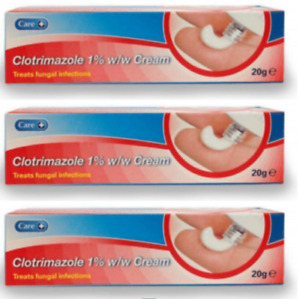 Clotrimazole 1% w/w Cream Treats Fungal Infection - 20g X 3