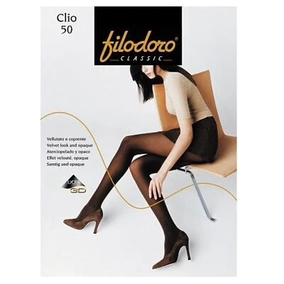 3 collants femininos Filodoro microfibra 50den meia-calça opaca -microfibra Clio 50 - Imagem 1 de 3