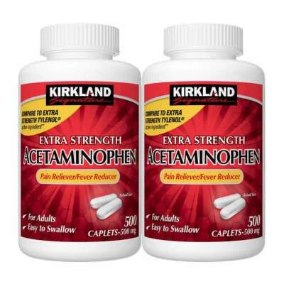 Kirkland Signature Extra Strength Acetaminophen 1000 (500 mg) Caplets - Image 1 of 3