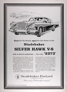 1958 STUDEBAKER SILVER HAWK V8 Authentic Ad ~ MSRP $2,373 ~ FREE SHIPPING!