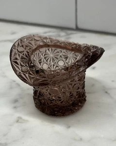 Vintage Fenton Art Glass Purple Daisy and Button Toothpick Candle Holder - Picture 1 of 4