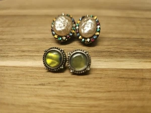 Vintage Antique Miriam Haskell Earrings and Glow under black light earrings - Picture 1 of 10