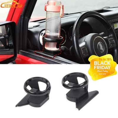2pcs Sides Front Door Water Cup Bracket Holder For Jeep Wrangler JK JKU 2011-18 Foto 1 de 4