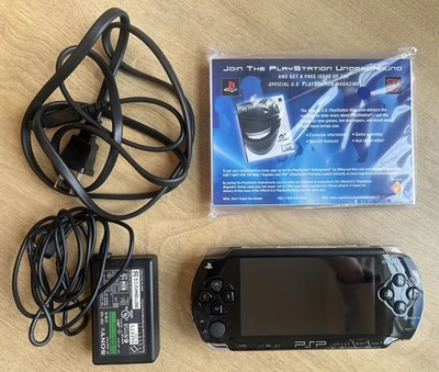 Sony Playstation Portable Black PSP 1001 Console with AC Adapter and Manual - Image 1 of 4