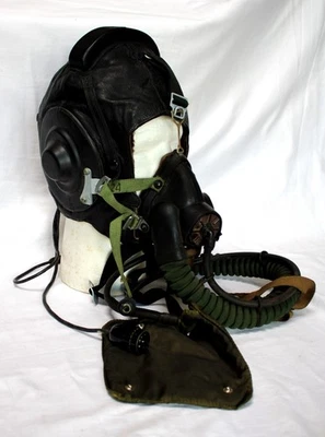 USSR Original Vintage Soviet MIG Pilot Winter Helmet and KM-32 Oxygen Mask #164 - Image 1 of 4