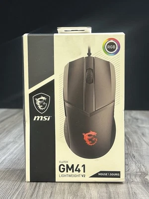 MSI Clutch Lightweight GM41 Wired Gaming Mouse - Black - Brand New Sealed - Image 1 of 4