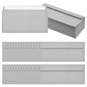 100 Pack Light Gray #10 Business Envelopes, Letter Size Envelopes - Picture 1 of 6