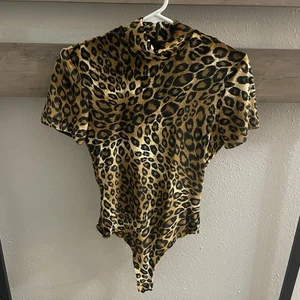 Vintage Cache Body Samt Animal Print Stehkragen Leopard Gepard Mob Frau S - Bild 1 von 10