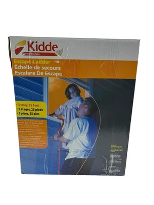 Escalera de escape de incendios Kidde escalera de cuerda de 3 pisos se extiende a peldaños antideslizantes de 25 pies Foto 1 de 4