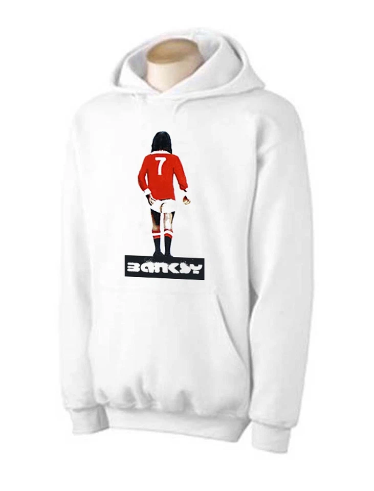 Banksy George Best Kapuze - Man United Mufc T-Shirt - GRÖSSEN S-XXL - Bild 1 von 1