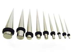 SET 14G - 00G S. STAHL EXPANDER STECKER KÖRPERSCHMUCK - Bild 1 von 1