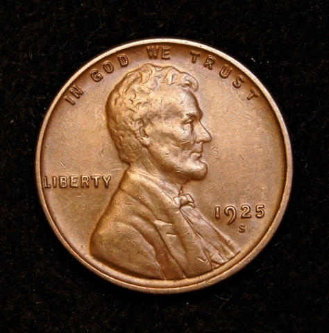 1925-S Lincoln Wheat Cent  AU Cover