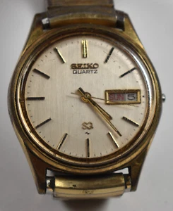 Vintage Seiko SQ Gold Plated Mens Day Date Quartz Watch 5923 7009 A1 - Picture 1 of 6