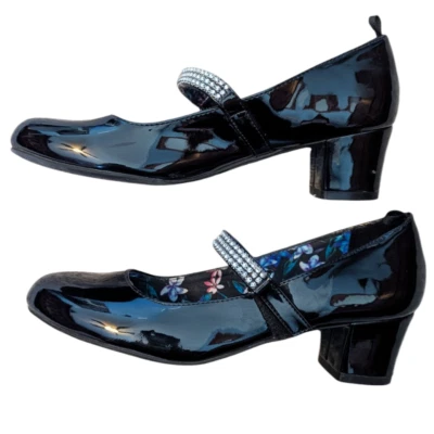 Zapatos de vestir George Mary Jane estrás gatito tacones tacón bloque para mujer talla 5 Foto 1 de 4