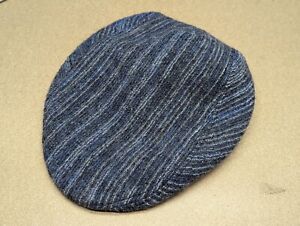 ASNES Mens Flat Cap Size 56 Striped Wool Made in Italy Newsboy Cab Driver