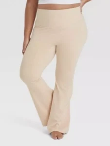Women's Brushed Sculpt Ultra High-Rise Flare Leggings M Beige New but dirty - Picture 1 of 5