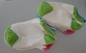 Girl Xhilaration White No Show Socks Color Trim 7 pair Shoe Size 9-2.5  LOT OF 2 - Picture 1 of 3