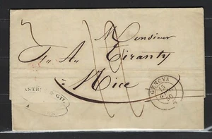 B&D: 1850 lettera italiana senza timbro Genova a Nizza con contenuto - Foto 1 di 5