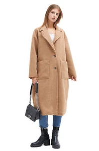 Italian Lagenlook Fleece Single Breasted Coatigan Warm Coat Jacket Autumn Winter - Picture 1 of 6