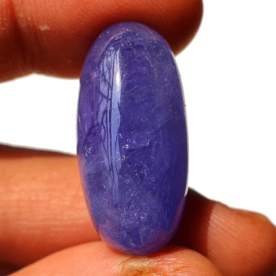 Piedra preciosa cabujón 29 mm de tanzanita natural de alta calidad sin tratar 46,80 quilates certificada Foto 1 de 4
