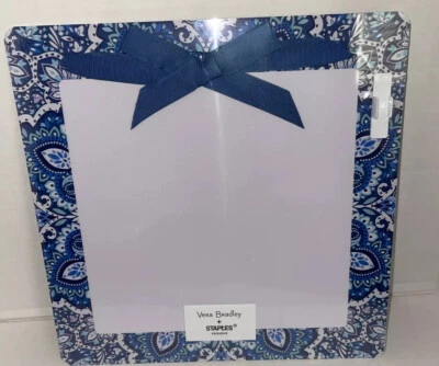 Vera Bradley Bon bon medallion blue Memo Board with pen clip  College Dorm Room - Image 1 of 4