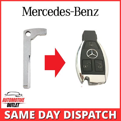 REMOTE KEY BLADE RFC HU64 CHROME FOR MERCEDES A C E SL SLK CLS CLASS 2011 - 2018 - Image 1 of 4