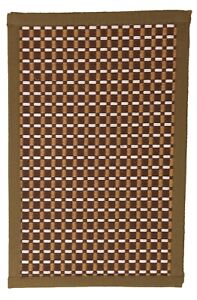 Saxony Brown Wool Carpet Hand Woven Area Rug Kitchen Asset Rug Indoor Mat