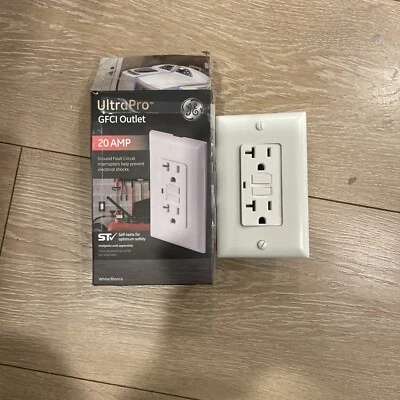 Receptáculo de falha no solo GE 20 ampères sem placa de parede, branco 32077 - Novo - Imagem 1 de 2