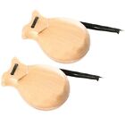 2Pcs Flamenco Dance Castanets with String Hand Clapper Orff Music Instrument