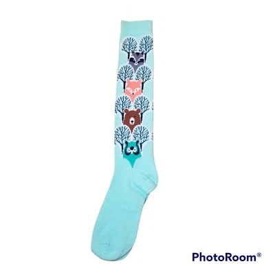Lindos calcetines hasta el muslo/rodilla para mujer zorro búho oso mapache talla 8 Foto 1 de 2