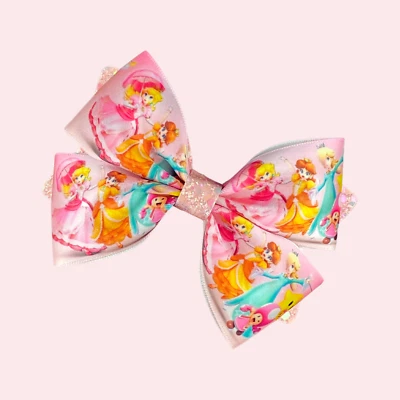 Lazo de pelo Princesa Melocotón Rosalina Margarita, lazos para el cabello para niñas, lazos para niños pequeños Foto 1 de 2