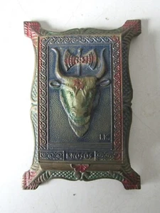 KNOSOS SCHREIBTISCHHEFT KRISTALL PUTHOD MESSING/BRONZE 80er Jahre  - Bild 1 von 8