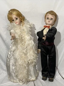 Vintage Animatronic 32” Tall Bride & Groom - Picture 1 of 13
