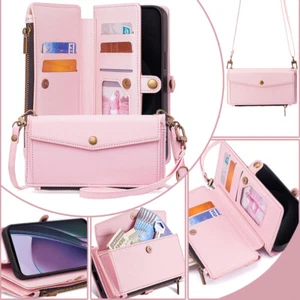 For Motorola G Power 5G/Stylus 5G (2024) Strap Kickstand Shockproof Wallet Case - Picture 1 of 40