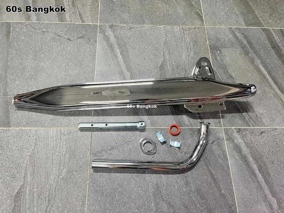 HONDA C100 CA100 C102 CA102 C105 SUPERCUB EXHAUST PIPE & MUFFLER Complete set - Imagem 1 de 4