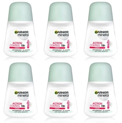 6 Garnier Mineral Action Control Thermic Antiperspirant Deodorant Roll On Women - Image 1 of 2
