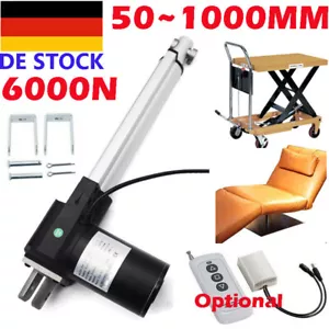6000N Attuatore lineare elettrico DC 12V 200mm 500mm 1000mm motore lineare motore di sollevamento - Foto 1 di 36
