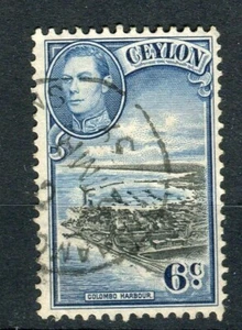 Ceylon KGVI 1938-49 6c black & blue SG388 fine used - Picture 1 of 1