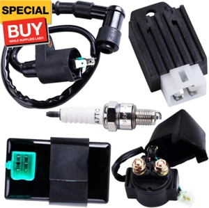 CDI Box Ignition Coil Solenoid Relay Voltage Regulator with Spark Plug Set of Fi - Picture 1 of 6