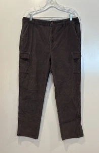 LL Bean Womens Corduroy Pants Brown Straight Classic Fit Cargo Size 14 (1494) - Picture 1 of 5