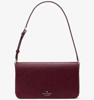Bolso de Hombro Kate Spade Staci Cuero Púrpura Solapa Cartera Garnacha KF371 $329 NUEVO CON ETIQUETAS Foto 1 de 4