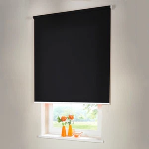 Sichtschutzrollo Mittelzugrollo Springrollo Rollo - Höhe 160 cm schwarz - Bild 1 von 47