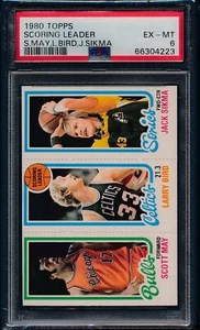 1980 TOPPS SCORING LEADER SCOTT MAY LARRY BIRD ROOKIE JACK SIKMA PSA 6 - Picture 1 of 1