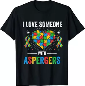 Aspergers Awareness I Love Someone With Aspergers T-Shirt - Picture 1 of 2