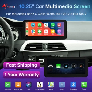 10.25' Touch Screen Car Stereo For Benz C W204 NTG4.5/4.7 Wireless CarPlay Radio - Picture 1 of 16